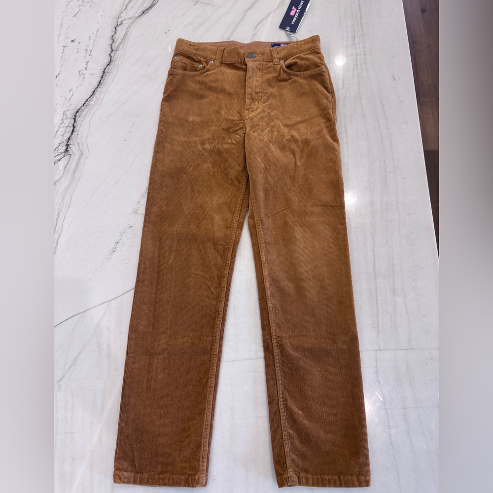 Vineyard Vines Boy Unisex Corduroy Pants Sz 14 Brown 5 Pocket Classic Fit Cotton